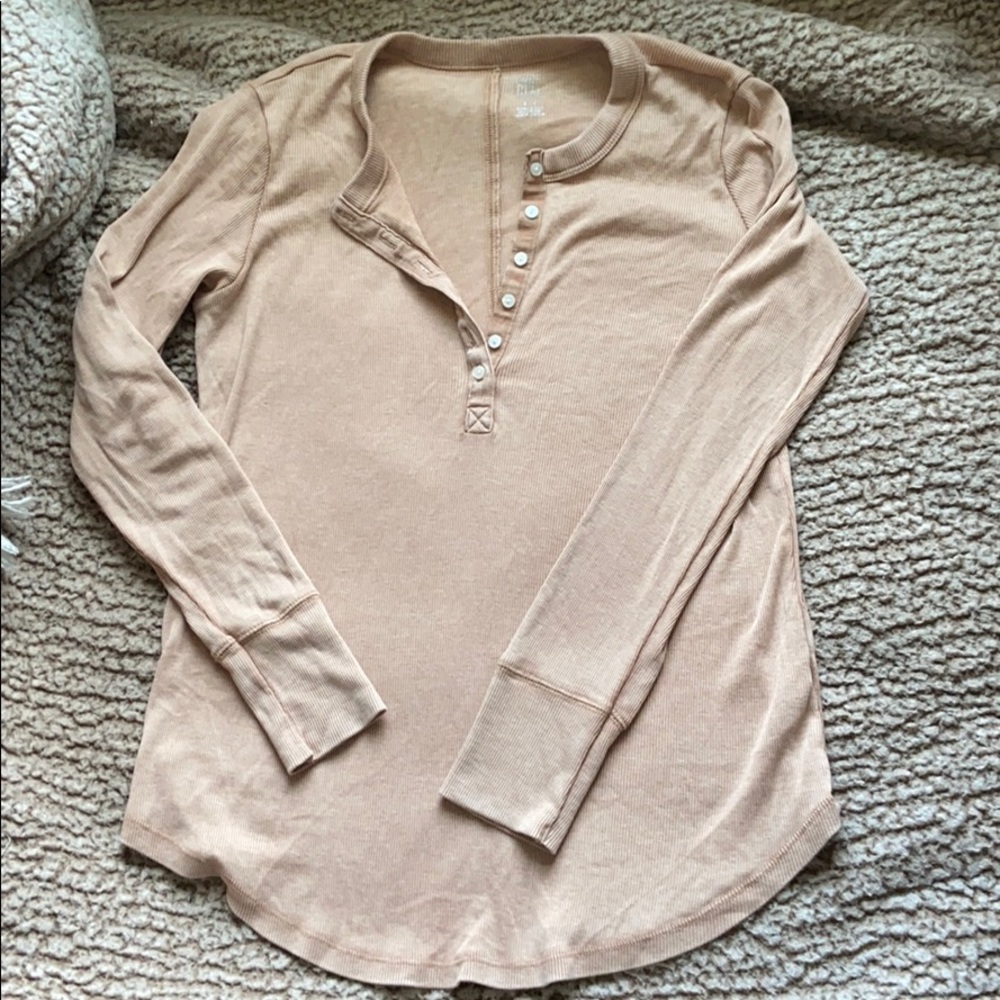 Aerie Real Soft Henley Long Sleeve